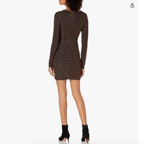 Dress the Population x Cosmopolitan Dress Size M Maya Metallic Mini Chevron - Picture 2 of 10